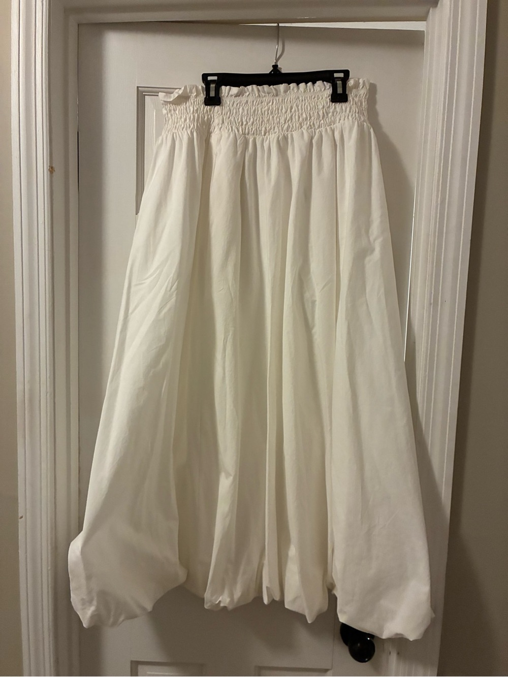 Women's White Bubble Maxi Skirt